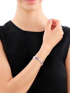 Bransoletka z elementami z żółtego złota i koralikami