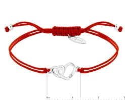 Bransoletka z elementami srebra i cyrkonią - serce