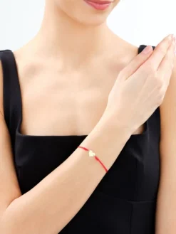 Bransoletka z elementami z żółtego złota - serce