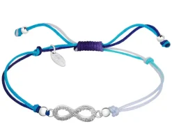 Bransoletka z elementami srebra i cyrkoniami z efektem Tie Dye - nieskończoność