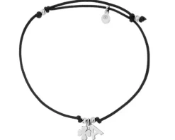 Bransoletka z elementami srebra - litera A, koniczyna