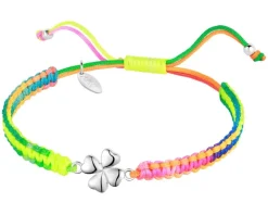 Bransoletka z elementami srebra z efektem Tie Dye - koniczyna