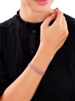 Bransoletka z elementami z żółtego złota i koralikami