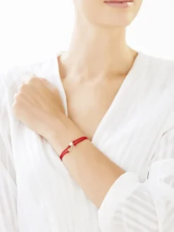 Bransoletka z elementami żółtego złota i diamentem - nieskończoność, serce - 0,004 ct - próba 375