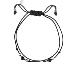 Bransoletka z elementami srebra i szlifowanym szkłem - kulki