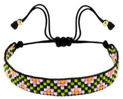 Bransoletka z elementami z żółtego złota i koralikami