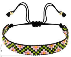 Bransoletka z elementami z żółtego złota i koralikami