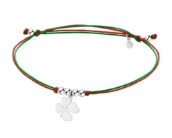 Bransoletka z elementami srebra - koniczyna