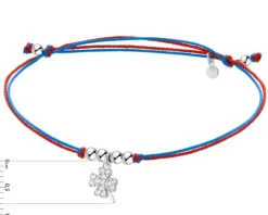 Bransoletka z elementami srebra i cyrkoniami - koniczyna