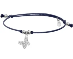 Bransoletka z elementami srebra i cyrkoniami - motyl