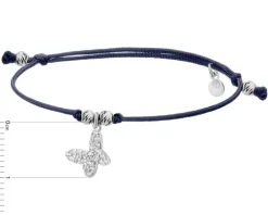Bransoletka z elementami srebra i cyrkoniami - motyl