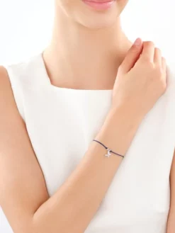 Bransoletka z elementami srebra i cyrkoniami - motyl