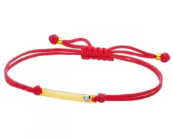 Bransoletka z elementami żółtego złota i diamentem - serce - 0,004 ct - próba 375