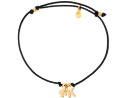 Bransoletka z elementami srebra - litera K, koniczyna