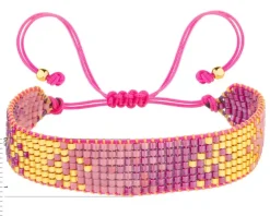 Bransoletka z elementami z żółtego złota i koralikami