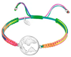 Bransoletka z elementami srebra z efektem Tie Dye - planeta