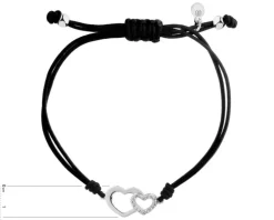 Bransoletka z elementami srebra i cyrkoniami - serca