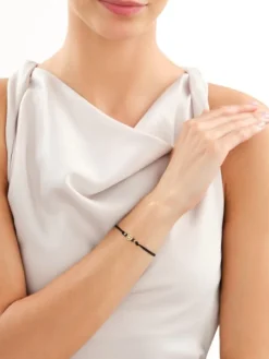 Bransoletka z elementami z żółtego złota - koniczyna