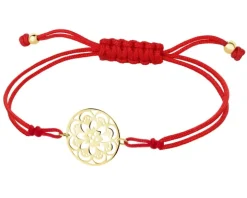 Bransoletka z elementami z żółtego złota - rozeta