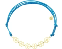 Bransoletka z elementami z żółtego złota - koniczyny