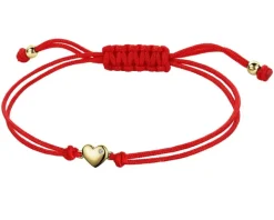 Bransoletka z elementami żółtego złota z diamentem - serce - 0,004 ct - próba 375