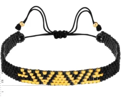 Bransoletka z elementami z żółtego złota i koralikami