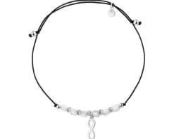 Bransoletka z elementami srebra i masą perłową - nieskończoność