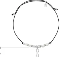 Bransoletka z elementami srebra i masą perłową - nieskończoność