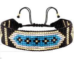 Bransoletka z elementami z żółtego złota i koralikami