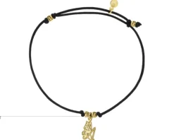 Bransoletka z elementami srebra - litera A, motyl