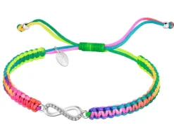 Bransoletka z elementami srebra i cyrkoniami z efektem Tie Dye - nieskończoność