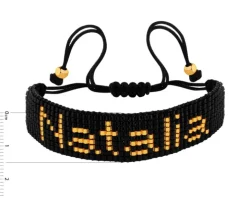 Bransoletka z elementami z żółtego złota i koralikami - Natalia