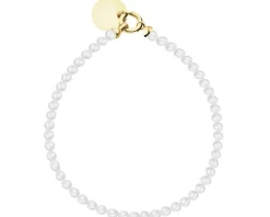 Bransoletka z elementami z żółtego złota - perły