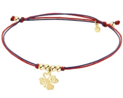 Bransoletka z elementami srebra - koniczyna