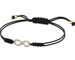 Bransoletka z elementami żółtego złota z diamentami - nieskończoność - 0,02 ct - próba 375