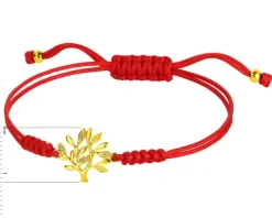 Bransoletka z elementami żółtego złota i diamentami - drzewko - 0,01 ct - próba 375