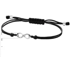 Bransoletka z elementami białego złota i diamentem - nieskończoność - 0,004 ct - próba 375