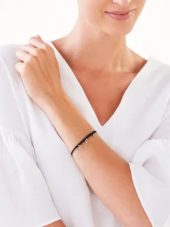 Bransoletka z elementami żółtego złota i diamentami - koniczyna, nieskończoność, serce - 0,01 ct - próba 375