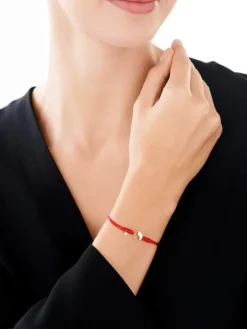 Bransoletka z elementami żółtego złota i diamentem - yin yang - 0,006 ct - próba 375