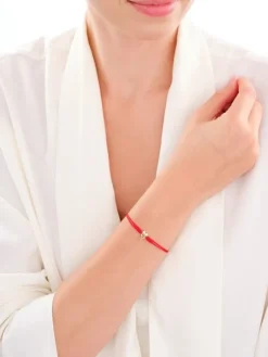 Bransoletka z elementami żółtego złota i diamentami - sowa - 0,006 ct - próba 375