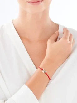 Bransoletka z elementami żółtego złota i diamentami - motyl - 0,01 ct - próba 585