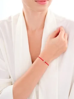 Bransoletka z elementami żółtego złota i diamentem - litera A - 0,003 ct - próba 375