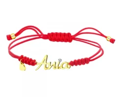 Bransoletka z elementami żółtego złota i diamentem - Ania - 0,005 ct - próba 375