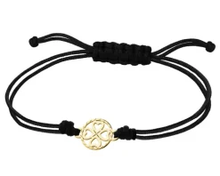 Bransoletka z elementem z żółtego złota - koniczyna