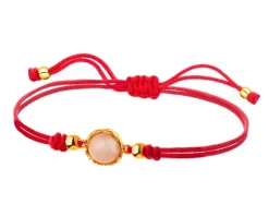 Bransoletka z kwarcem  i elementami z żółtego złota