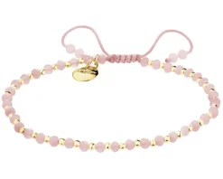 Bransoletka z mosiądzu pozłacana z kwarcami