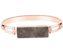 Bransoletka z mosiądzu pozłacana z agatem