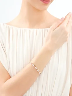 Bransoletka z mosiądzu pozłacana z turmalinami i szklanymi detalami