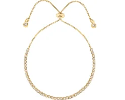 Bransoletka z mosiądzu pozłacana z cyrkoniami