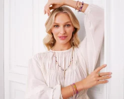 Bransoletka z mosiądzu pozłacana z turmalinami i cyrkoniami - serce, drzewko